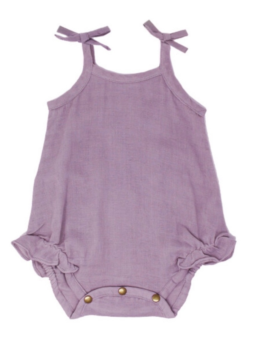 0-3m NWT L'ovedbaby Girls Organic Muslin Tie-Shoulder Bodysuit-Amethyst